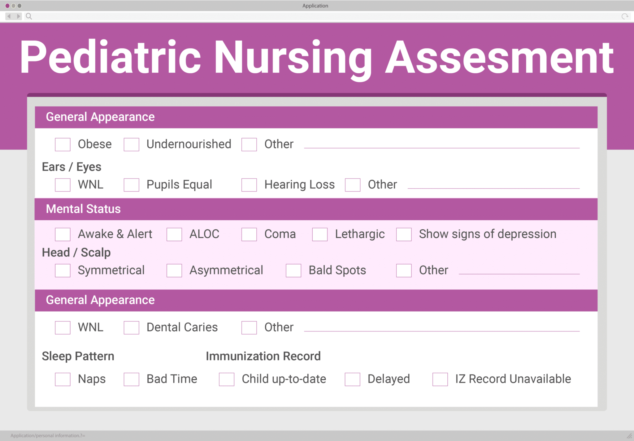 Clinical Assessment Form- Ezovion