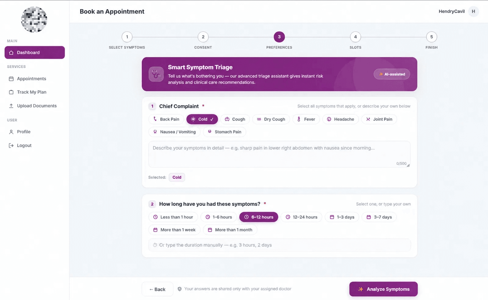 Symptom checker 1